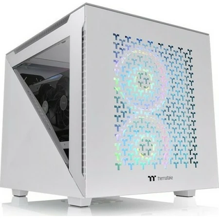 Thermaltake Divider 200 TG Air Snow Micro Chassis Gaming Micro Tower Κουτί Υπολογιστή με Πλαϊνό Παράθυρο και RGB Φωτισμό Λευκό