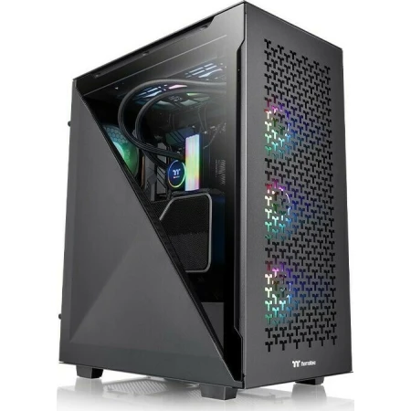 Thermaltake Divider 500 TG Air Chassis Gaming Midi Tower Κουτί Υπολογιστή με Πλαϊνό Παράθυρο και RGB Φωτισμό Μαύρο