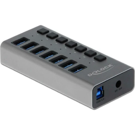 DeLock External SuperSpeed USB 3.0 Hub with 7 Ports + Switch