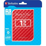 Verbatim Store 'n' Go Gen 2 USB 3.0 Εξωτερικός HDD 1TB 2.5" Κόκκινο - Image 3