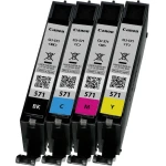 Canon CLI-571 Πακέτο 4 Μελανιών Εκτυπωτή InkJet Κίτρινο / Κυανό / Ματζέντα / Μαύρο (0386C005) - Image 2