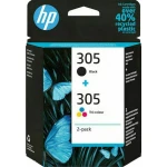 HP 305 Πακέτο 2 Μελανιών Εκτυπωτή InkJet Πολλαπλό (Color) / Μαύρο (6ZD17AE) - Image 1