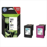 HP 301 Πακέτο 2 Μελανιών Εκτυπωτή InkJet Πολλαπλό (Color) / Μαύρο (N9J72AE) - Image 3