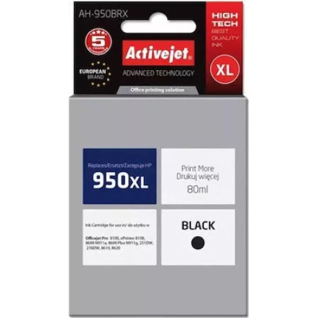 Active Jet Συμβατό Μελάνι Εκτυπωτή InkJet HP 950XL CN045AE 80ml Μαύρο