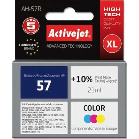 Active Jet Συμβατό Μελάνι Εκτυπωτή InkJet HP 57 C6657A 21ml Πολλαπλό (Color)