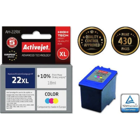 Active Jet Συμβατό Μελάνι Εκτυπωτή InkJet HP 22XL C9352A 18ml Πολλαπλό (Color)