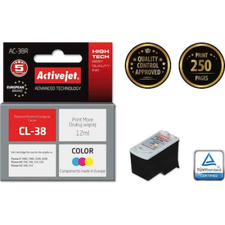 Active Jet Συμβατό Μελάνι Εκτυπωτή InkJet Canon CL-38 12ml Πολλαπλό (Color)