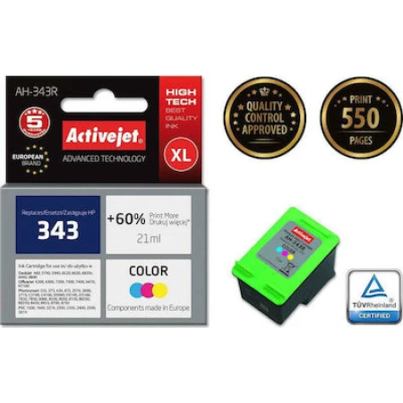 Active Jet Συμβατό Μελάνι Εκτυπωτή InkJet HP 343 C8766EE 21ml Πολλαπλό (Color)