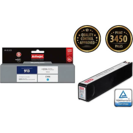 Active Jet Συμβατό Μελάνι Εκτυπωτή InkJet HP 913 F6T77AE 913 Σελίδων 45ml Κυανό