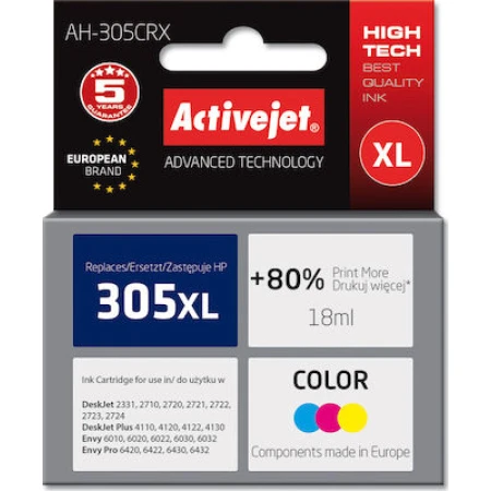 Active Jet Συμβατό Μελάνι Εκτυπωτή InkJet HP 305XL 3YM63AE 360 Σελίδων 18ml Πολλαπλό (Color)