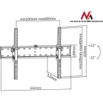 Maclean Energy MC-668 Βάση Τηλεόρασης Τοίχου έως 70" και 40kg - Image 2