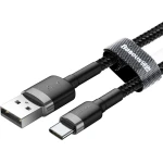 Baseus Cafule Braided USB 2.0 Cable USB-C male - USB-A male Μαύρο 1m (CATKLF-BG1) - Image 2