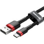 Baseus Cafule Braided USB 2.0 Cable USB-C male - USB-A male Μαύρο 1m (CATKLF-B91) - Image 3