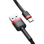 Baseus Cafule Braided USB 2.0 Cable USB-C male - USB-A male Μαύρο 1m (CATKLF-B91) - Image 2