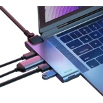 Baseus Docking Station με Διπλό USB-C HDMI 4K PD Ethernet Γκρι (CAHUB-L0G) - Image 3