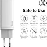 Baseus Φορτιστής Χωρίς Καλώδιο με Θύρα USB-A και Θύρα USB-C Λευκός (CCGAN2L-B02) - Image 4