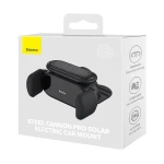 Baseus Βάση Κινητού Αυτοκινήτου Steel Cannon Pro solar με Ρυθμιζόμενα Άγκιστρα και Ασύρματη Φόρτιση Μαύρη - Image 2
