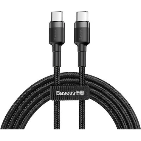 Baseus Cafule Braided USB 2.0 Cable USB-C male - USB-C male Γκρι 1m (CATKLF-GG1)