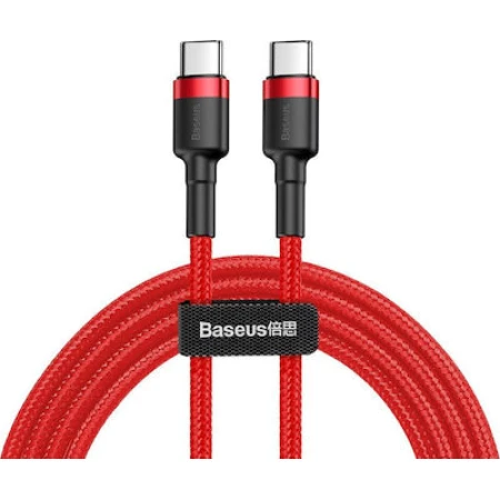 Baseus Cafule Braided USB 2.0 Cable USB-C male - USB-C male Κόκκινο 2m (CATKLF-H09)