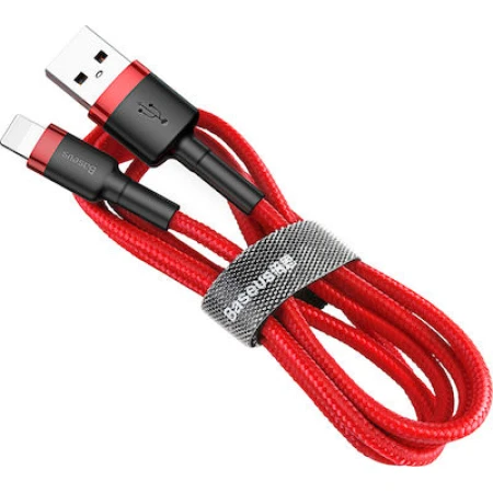 Baseus Cafule Braided USB to Lightning Cable Κόκκινο 1m (CALKLF-B09)