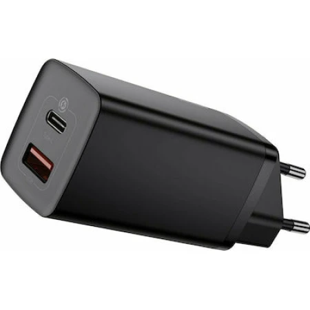Baseus Φορτιστής Χωρίς Καλώδιο με Θύρα USB-A και Θύρα USB-C Quick Charge 3.0 Μαύρος (CCGAN2L-B01)