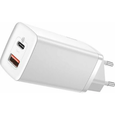 Baseus Φορτιστής Χωρίς Καλώδιο με Θύρα USB-A και Θύρα USB-C Λευκός (CCGAN2L-B02)