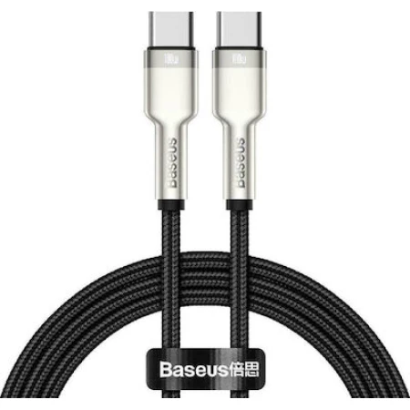 Baseus Cafule Metal Braided USB 2.0 Cable USB-C male - USB-C male Μαύρο 1m (CATJK-C01)