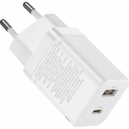 Baseus Φορτιστής Χωρίς Καλώδιο με Θύρα USB-A και Θύρα USB-C 30W Power Delivery Λευκός (Super Si Pro)