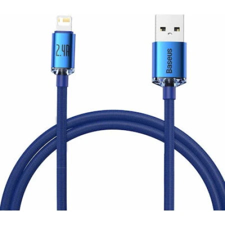 Baseus Crystal Shine Braided USB to Lightning Cable Μπλε 1.2m (CAJY000003)