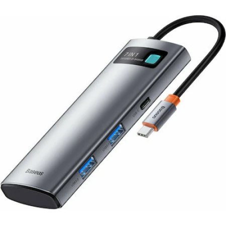 Baseus Metal Gleam USB-C Docking Station με HDMI 4K PD Γκρι