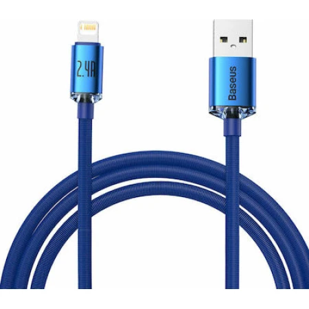 Baseus Crystal Shine Braided USB to Lightning Cable Μπλε 2m (CAJY000103)