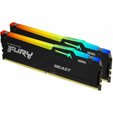 Kingston Fury Beast RGB 16GB DDR5 RAM με 2 Modules (2x8GB)
