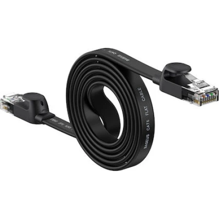 Baseus Flat U/UTP Cat.6 Καλώδιο Δικτύου Ethernet 1.5m Μαύρο