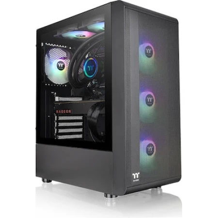 Thermaltake S200 TG Gaming Midi Tower Κουτί Υπολογιστή με RGB Φωτισμό Μαύρο