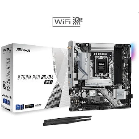 ASRock B760M Pro RS/D4 WiFi Motherboard Micro ATX με Intel 1700 Socket