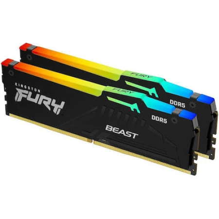 Kingston Fury Beast RGB 64GB DDR5 RAM με 2 Modules (2x32GB)