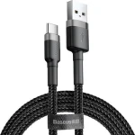 Baseus Cafule Braided USB 2.0 Cable USB-C male - USB-A male Μαύρο 2m (CATKLF-CG1) - Image 1