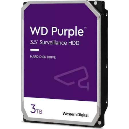 Western Digital Purple 3TB HDD Σκληρός Δίσκος 3.5" SATA III 5400rpm με 256MB Cache για Καταγραφικό