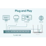 TP-LINK TL-SG116E V1.2 Unmanaged L2 Switch με 16 Θύρες Gigabit (1Gbps) Ethernet - Image 3