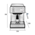 Heinrich's HES 8689 Αυτόματη Μηχανή Espresso 850W Πίεσης 20bar Ασημί - Image 2