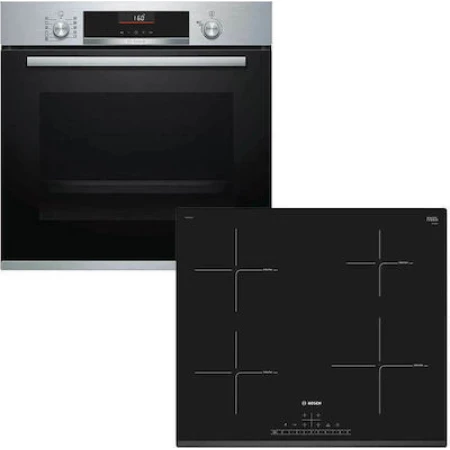 Bosch HBA5560S0 + PIE631FB1E Φούρνος άνω Πάγκου 71lt με Επαγωγικές Εστίες Π59.4εκ. Inox