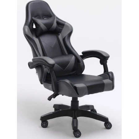 Topeshop Fotel Remus Καρέκλα Gaming Δερματίνης Γκρι