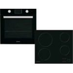 Indesit IFW 65Y0 J BL + RI 161 C Φούρνος άνω Πάγκου 66lt με Κεραμικές Εστίες Π59.5εκ. Μαύρος - Image 1
