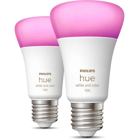 Philips Smart Λάμπες LED για Ντουί E27 RGBW 806lm Dimmable 2τμχ