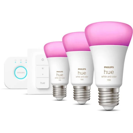 Philips Smart Λάμπες LED για Ντουί E27 και Σχήμα A60 RGBW 806lm Dimmable 3τμχ