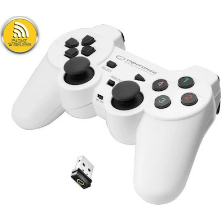 Esperanza Gladiator Ασύρματο Gamepad για PC / PS3 White