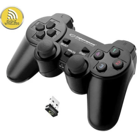 Esperanza Gladiator Ασύρματο Gamepad για PC / PS3 Black