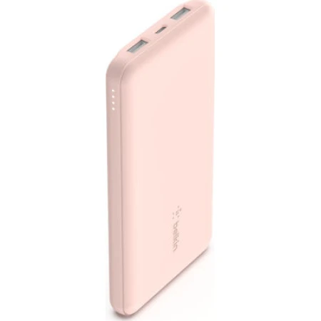 Belkin Boost Charge 3-Port Power Bank 10000mAh 15W με 2 Θύρες USB-A και Θύρα USB-C Ροζ Χρυσό
