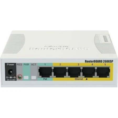 MikroTik RB260GSP Unmanaged L2 Switch με 5 Θύρες Gigabit (1Gbps) Ethernet και 1 SFP Θύρα