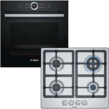 Bosch HBG633NB1+ PGH6B5B90 Φούρνος άνω Πάγκου 71lt με Εστίες Αερίου Π59.4εκ.